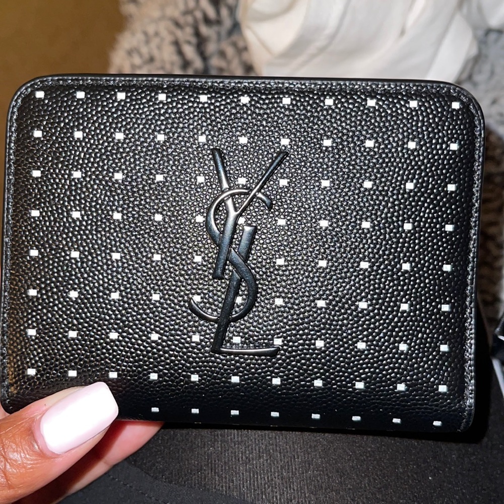 YSL SQUARE DOT ZIPPY COIN WALLET